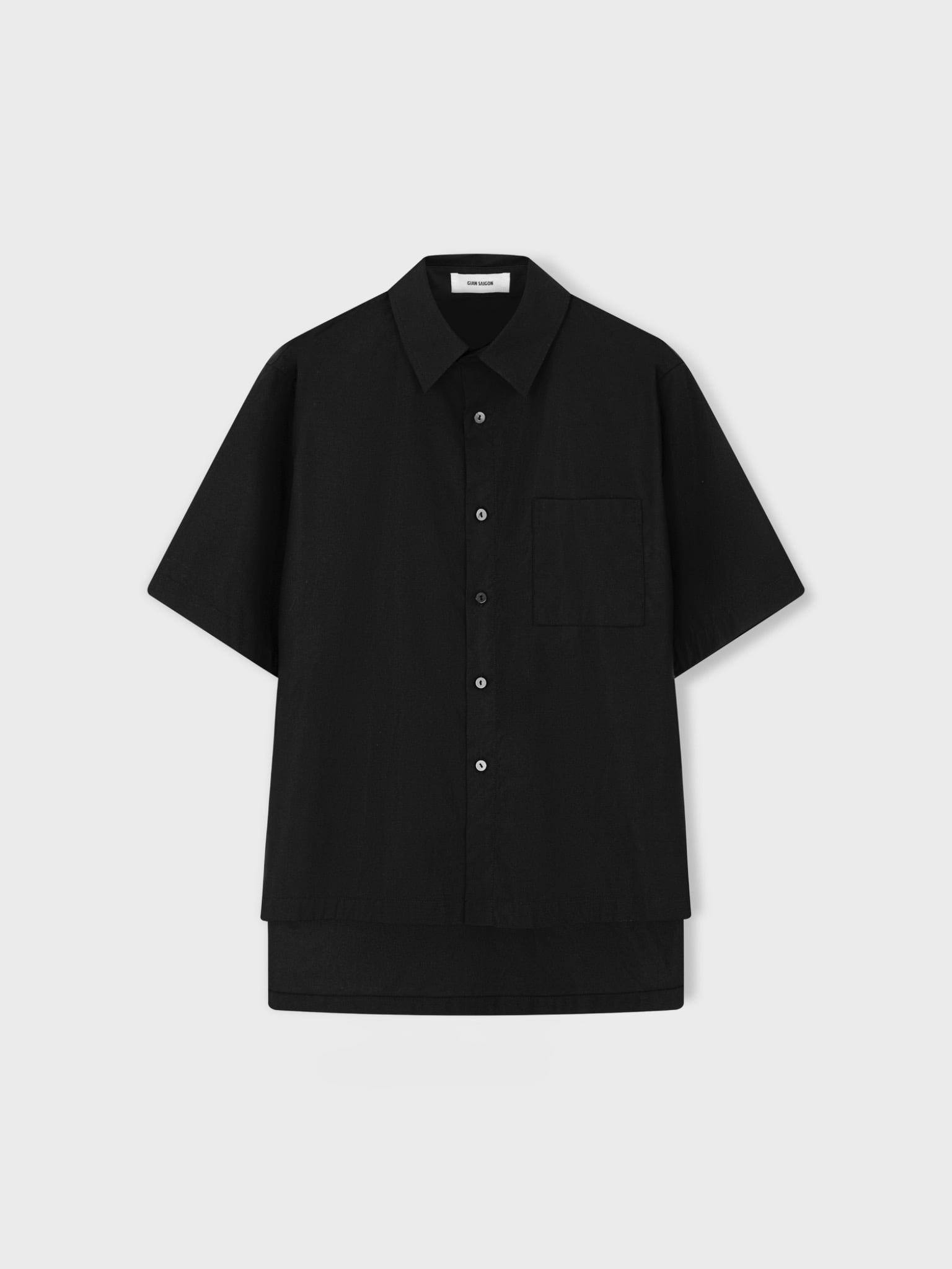  BLACK SHORT-SLEEVE POPLIN SHIRT 