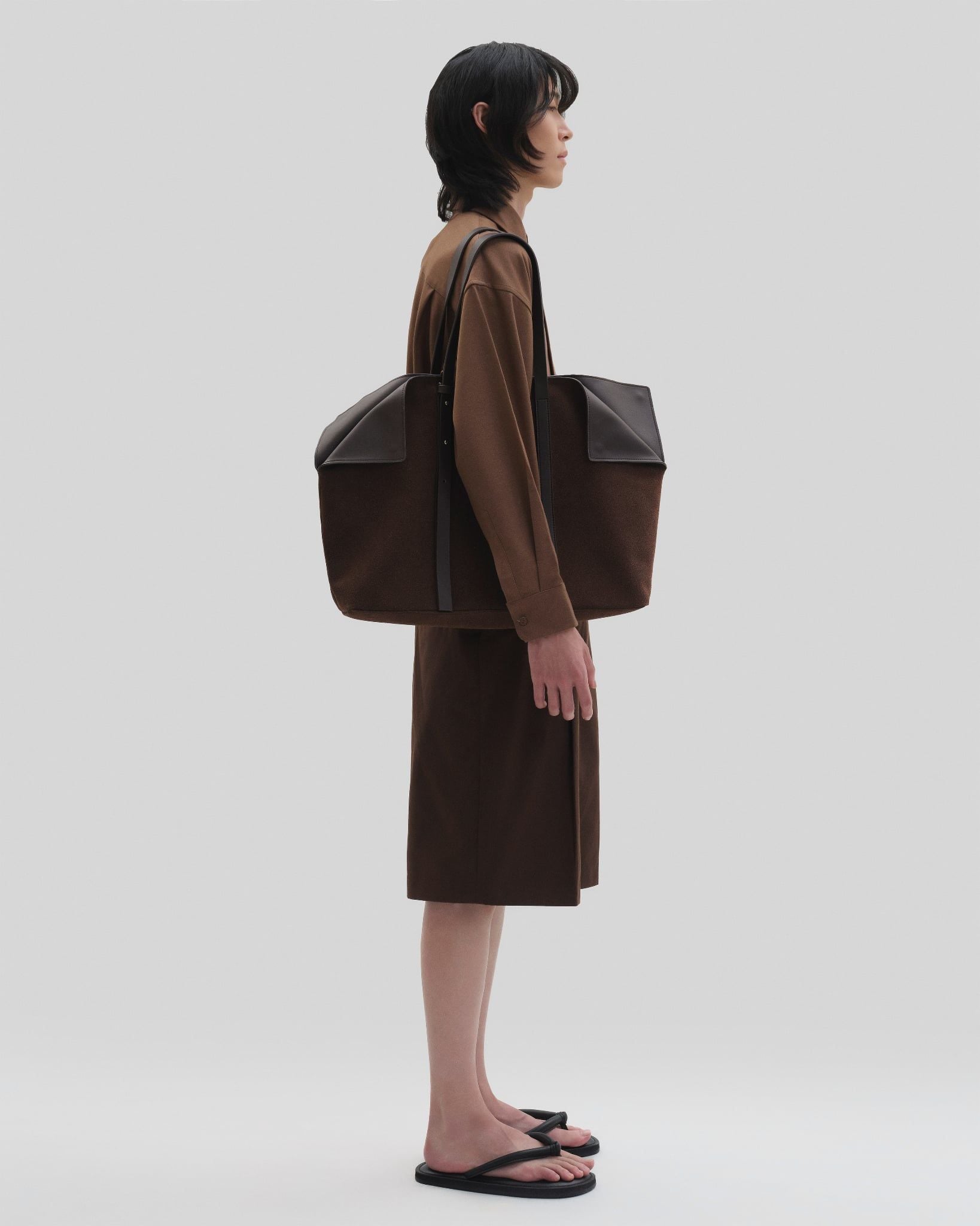  CACAO DRAPPED TOTE BAG 