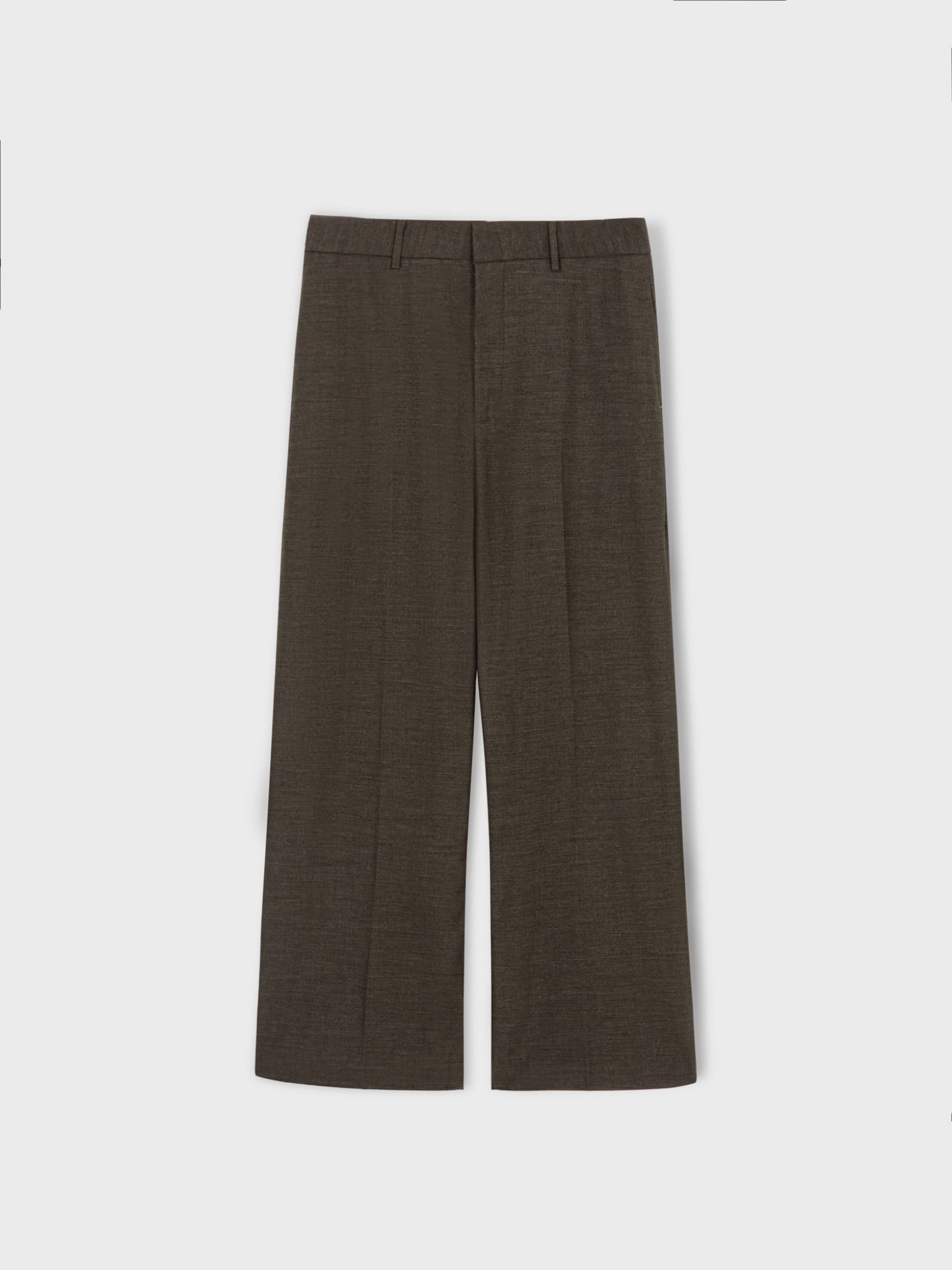  DARK BROWN REFINED WOOL VISCOSE TROUSERS 
