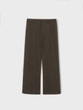  DARK BROWN REFINED WOOL VISCOSE TROUSERS 