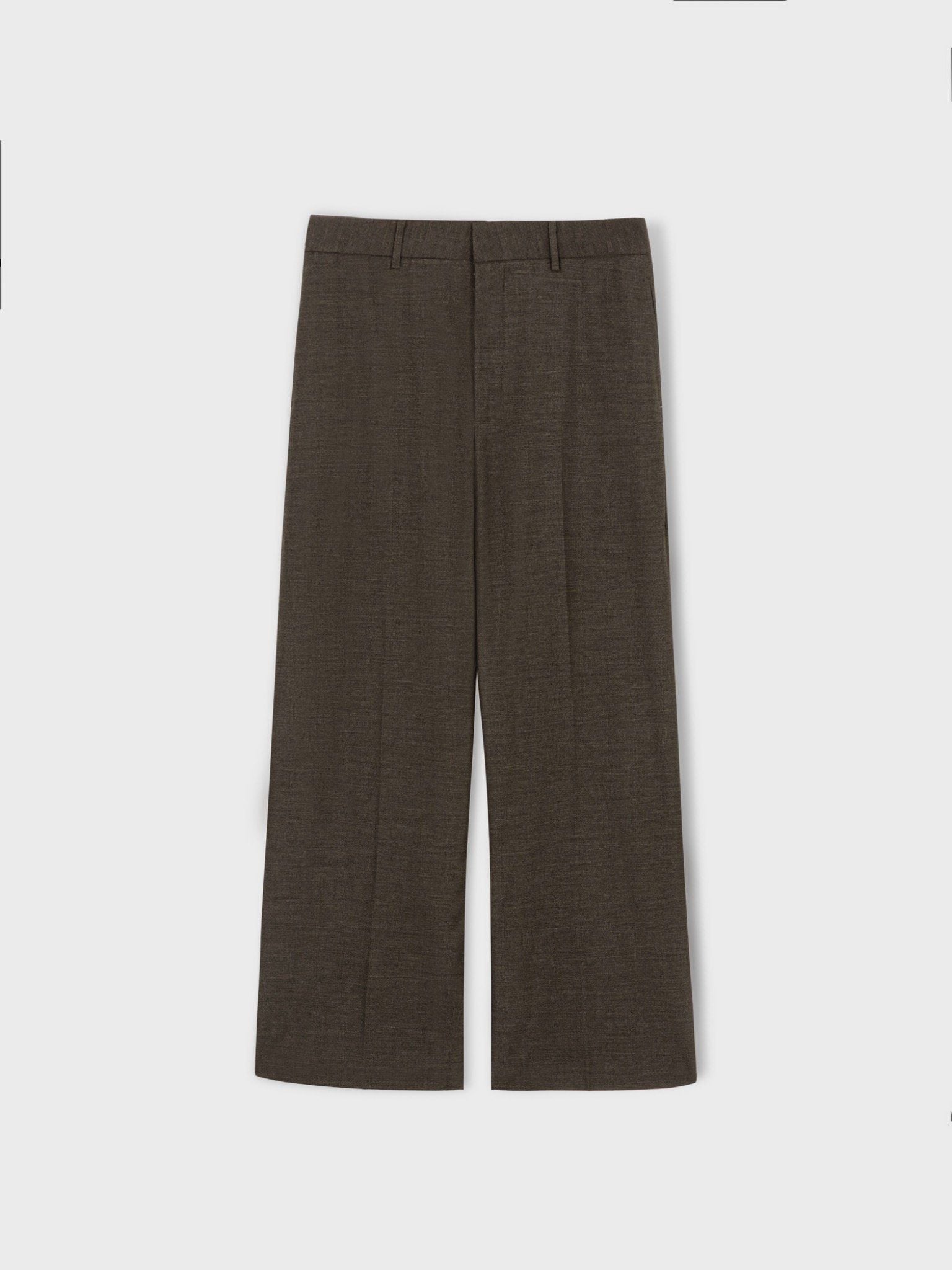  DARK BROWN REFINED WOOL VISCOSE TROUSERS 