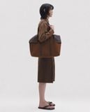  BROWN DRAPPED TOTE BAG 