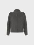  GREY KNIT ZIP CARDIGAN 
