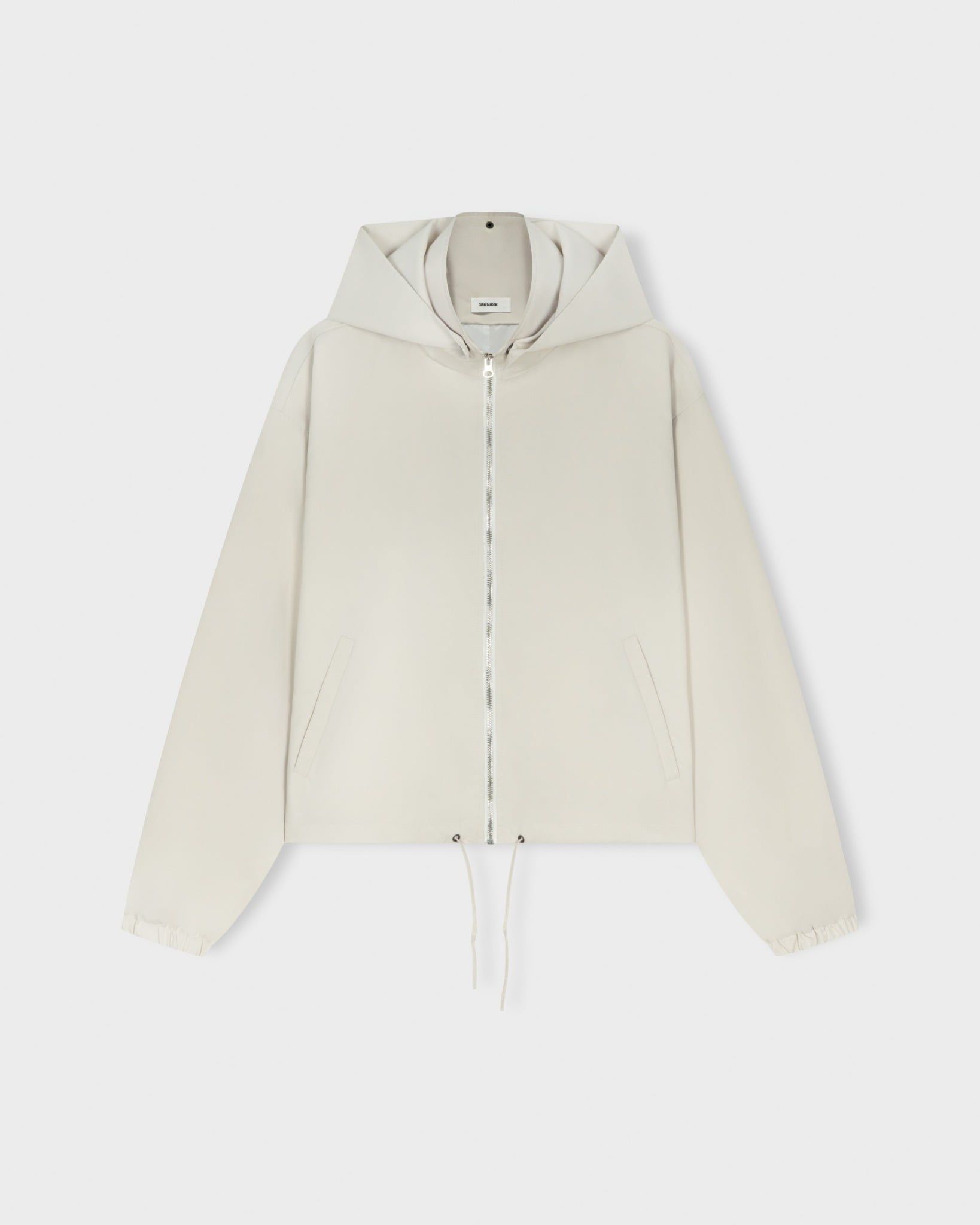  CREAM RELAXED NYLON HOODED JACKET 