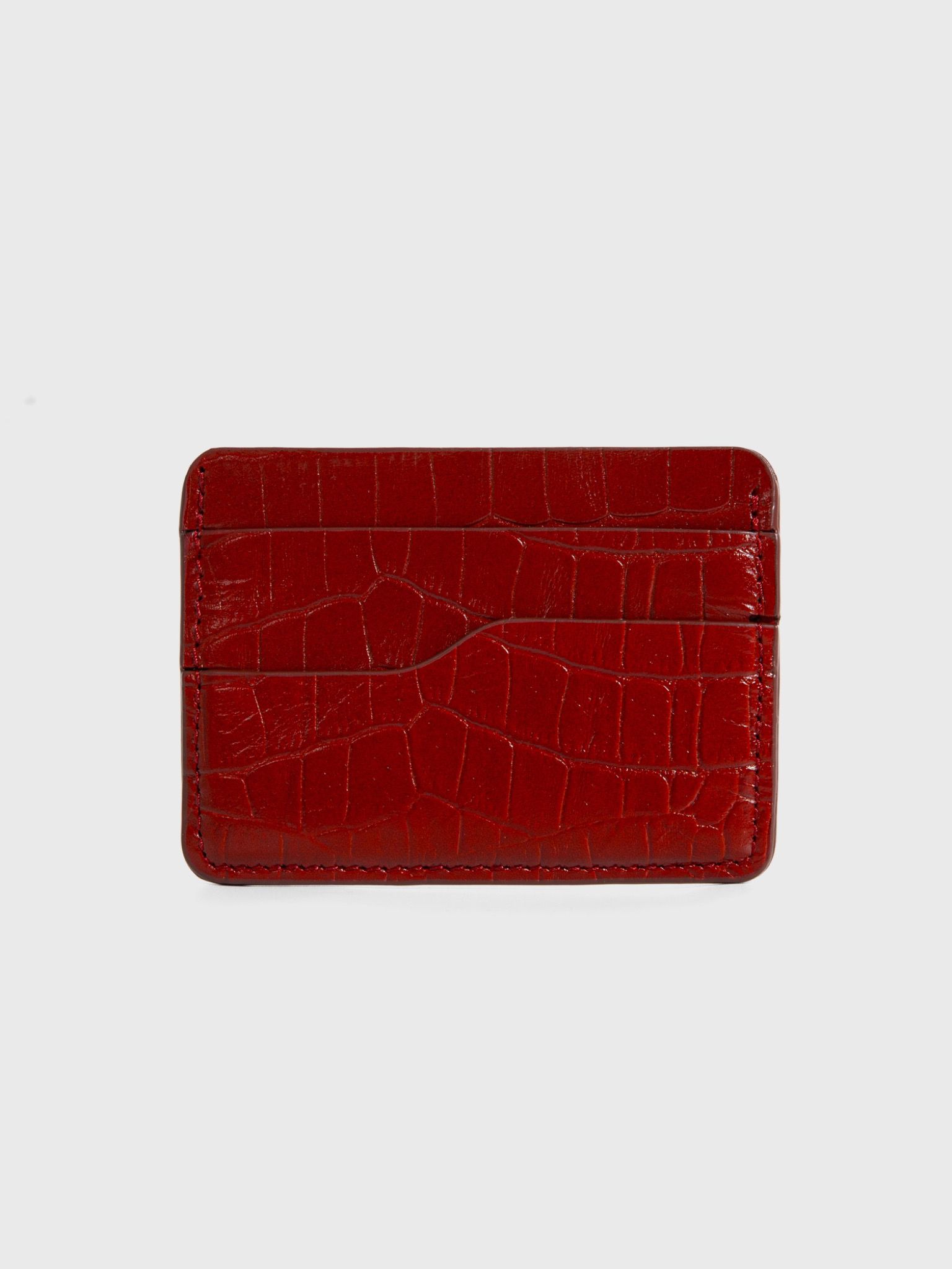  LEATHER CARD HOLDER IN RED 