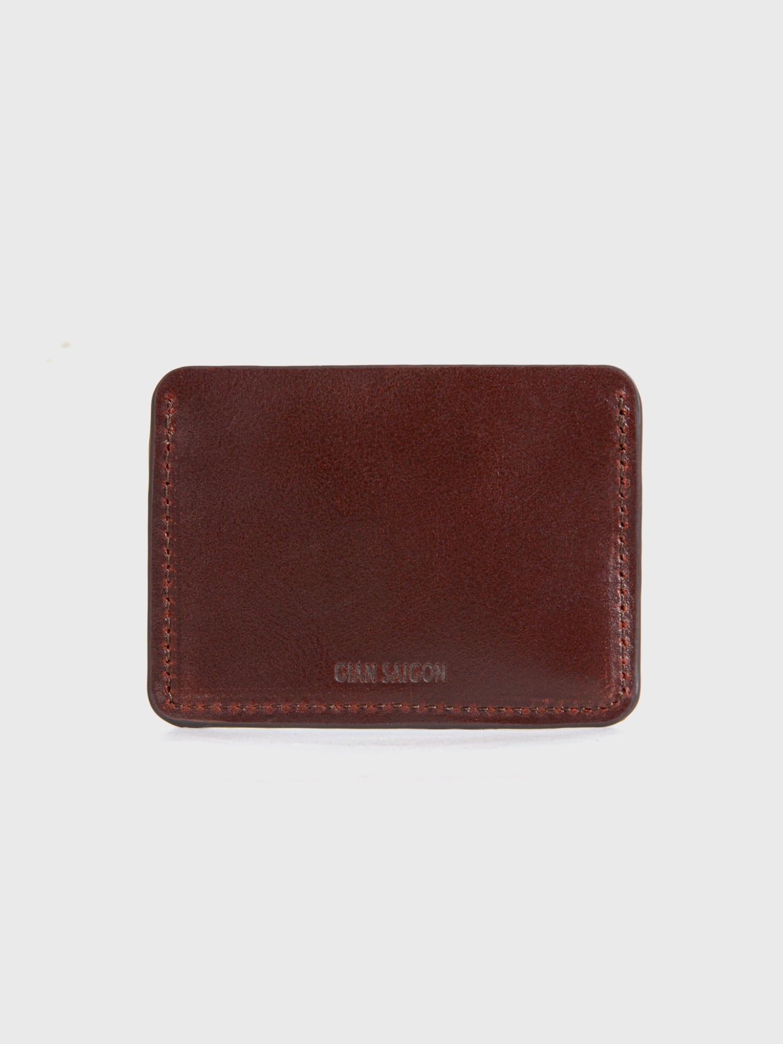  LEATHER CARD HOLDER IN BURGUNDY 