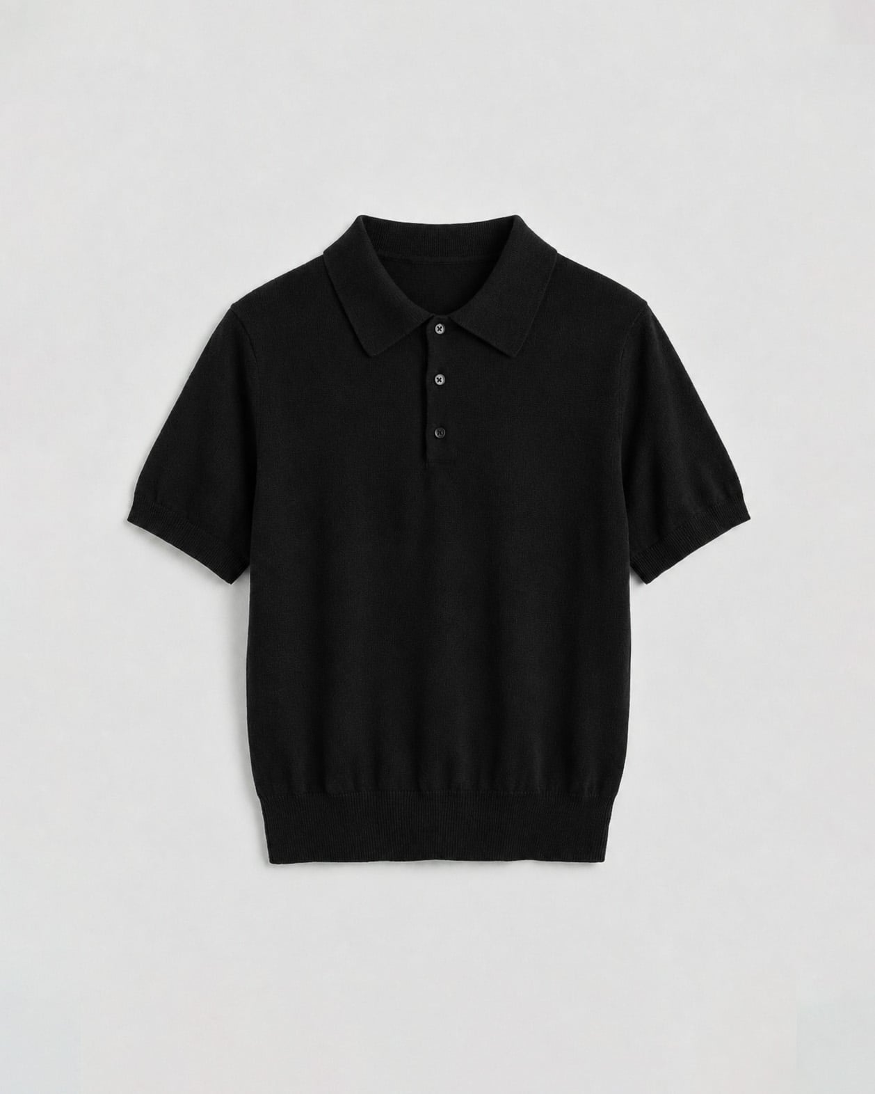 BLACK HALF-ZIP POLO KNIT SHIRT GIAN SAIGON