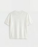  WHITE FIT KNITTED T-SHIRT 