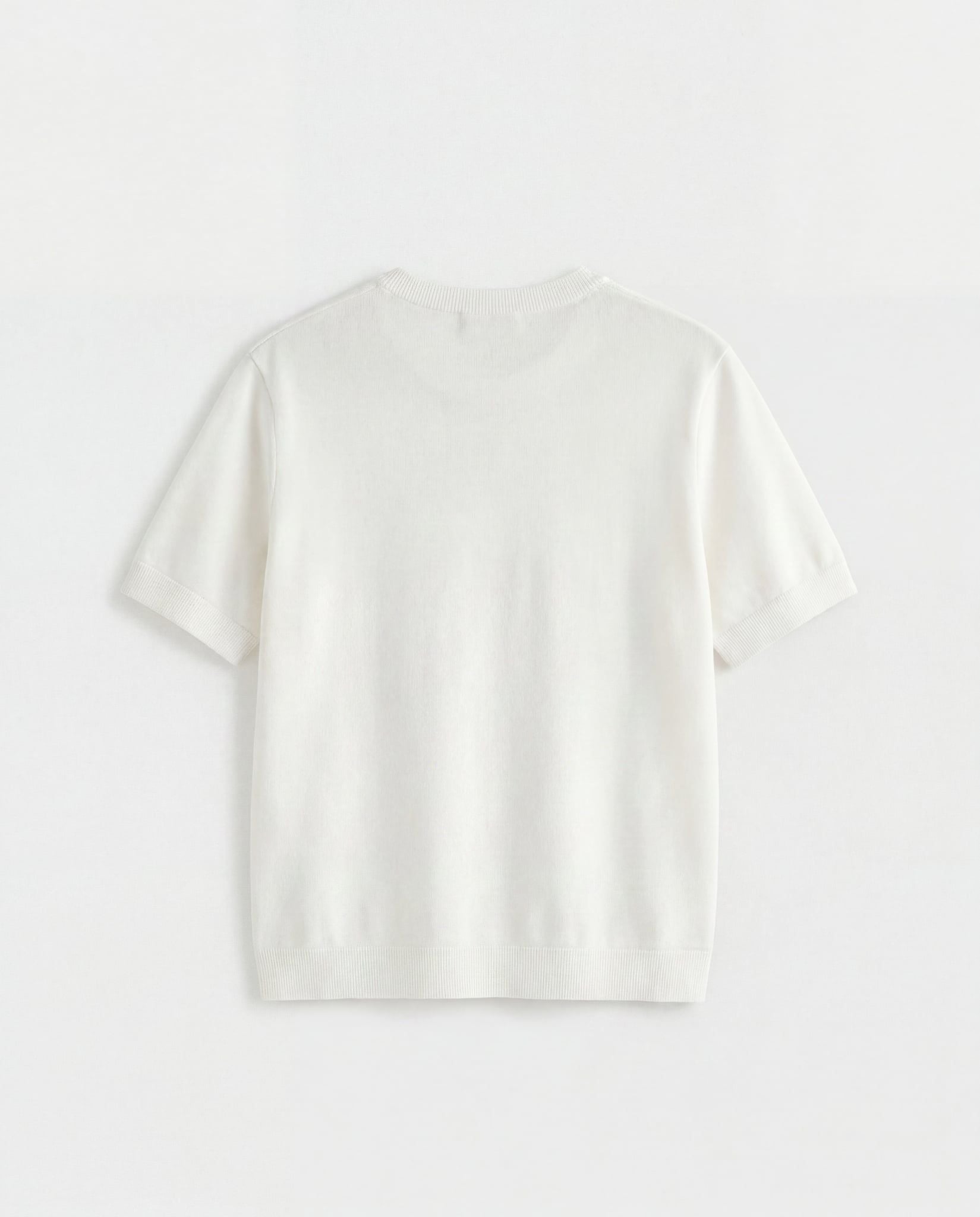  WHITE FIT KNITTED T-SHIRT 
