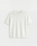  WHITE FIT KNITTED T-SHIRT 