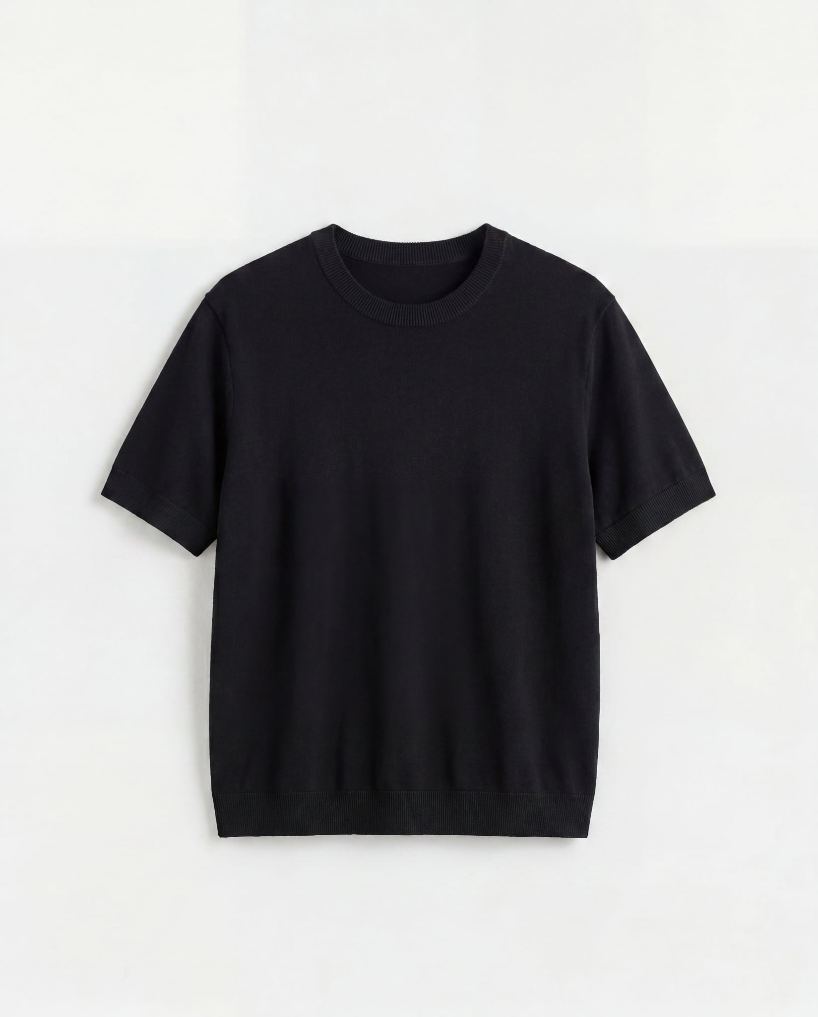  BLACK FIT KNITTED T-SHIRT 