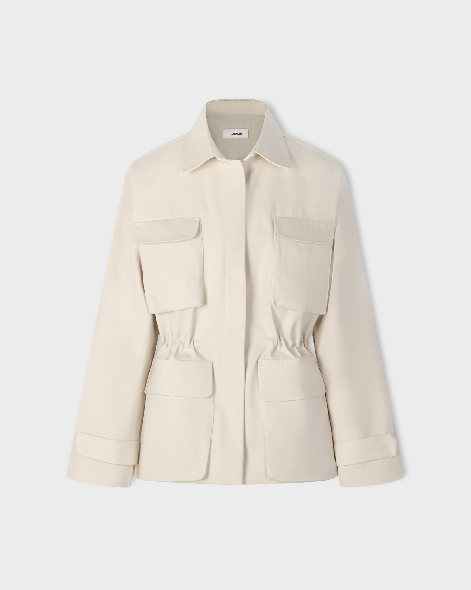  CREAM CINCHED WAIST JACKET 