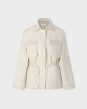  CREAM CINCHED WAIST JACKET 