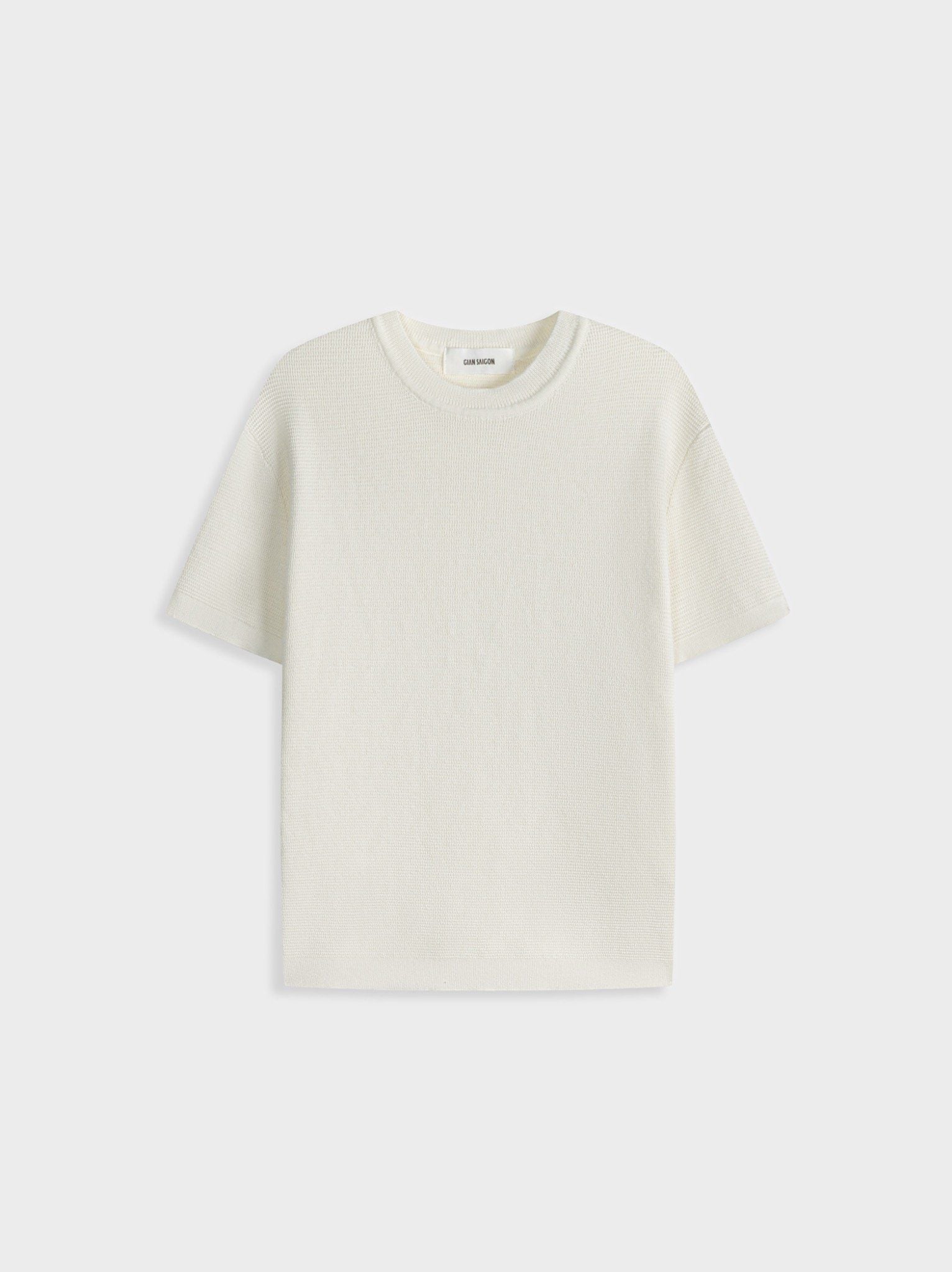  CREAM FIT KNITTED T-SHIRT 