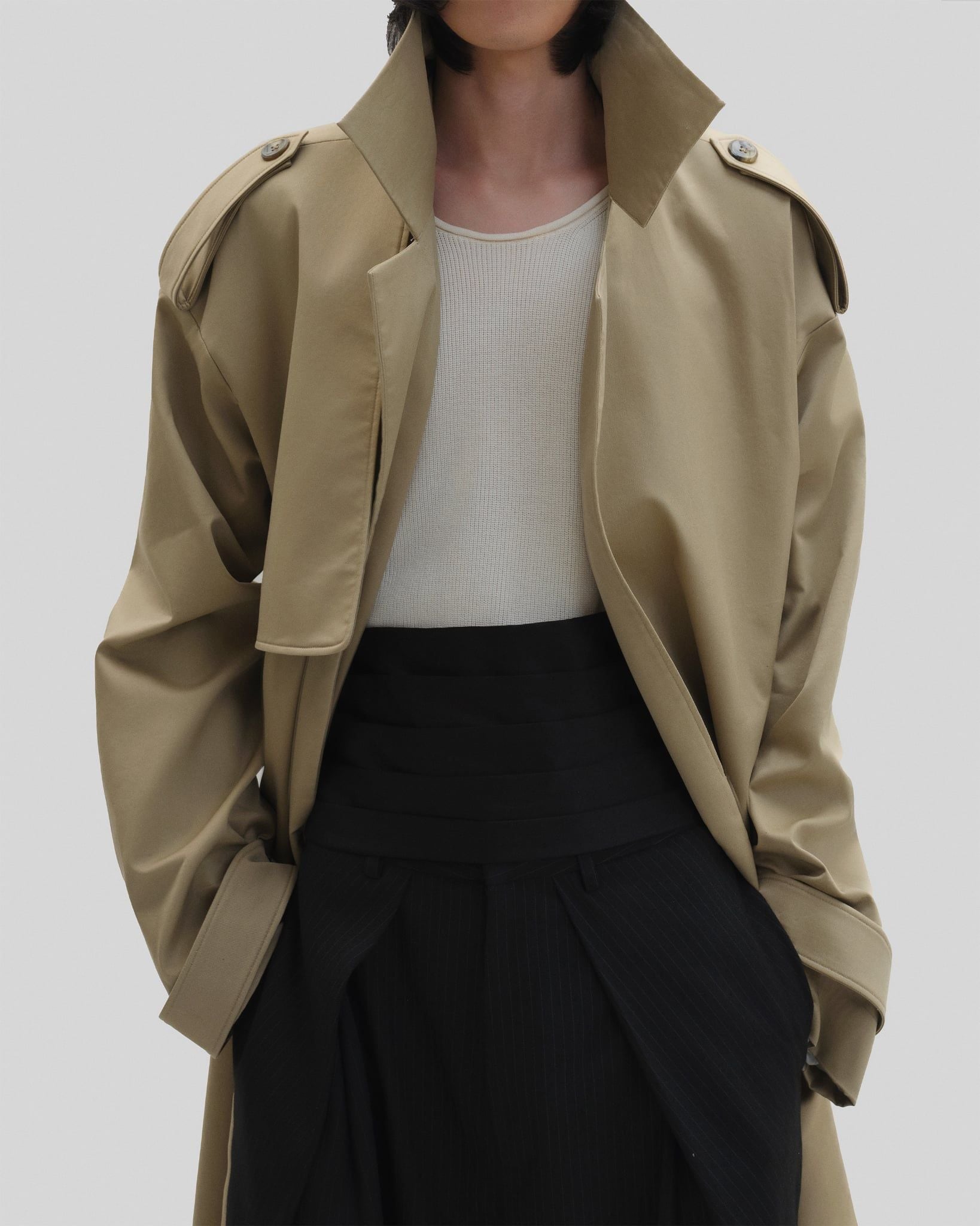 BEIGE LIGHTWEIGHT TRENCH COAT 