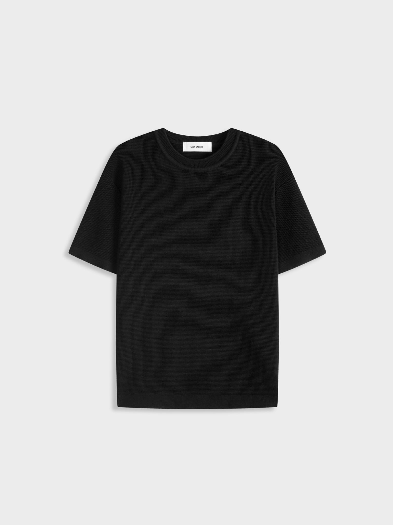  BLACK FIT KNITTED T-SHIRT 