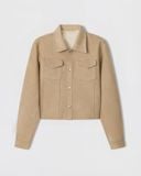  CREAM SUEDE CROPPED JACKET 