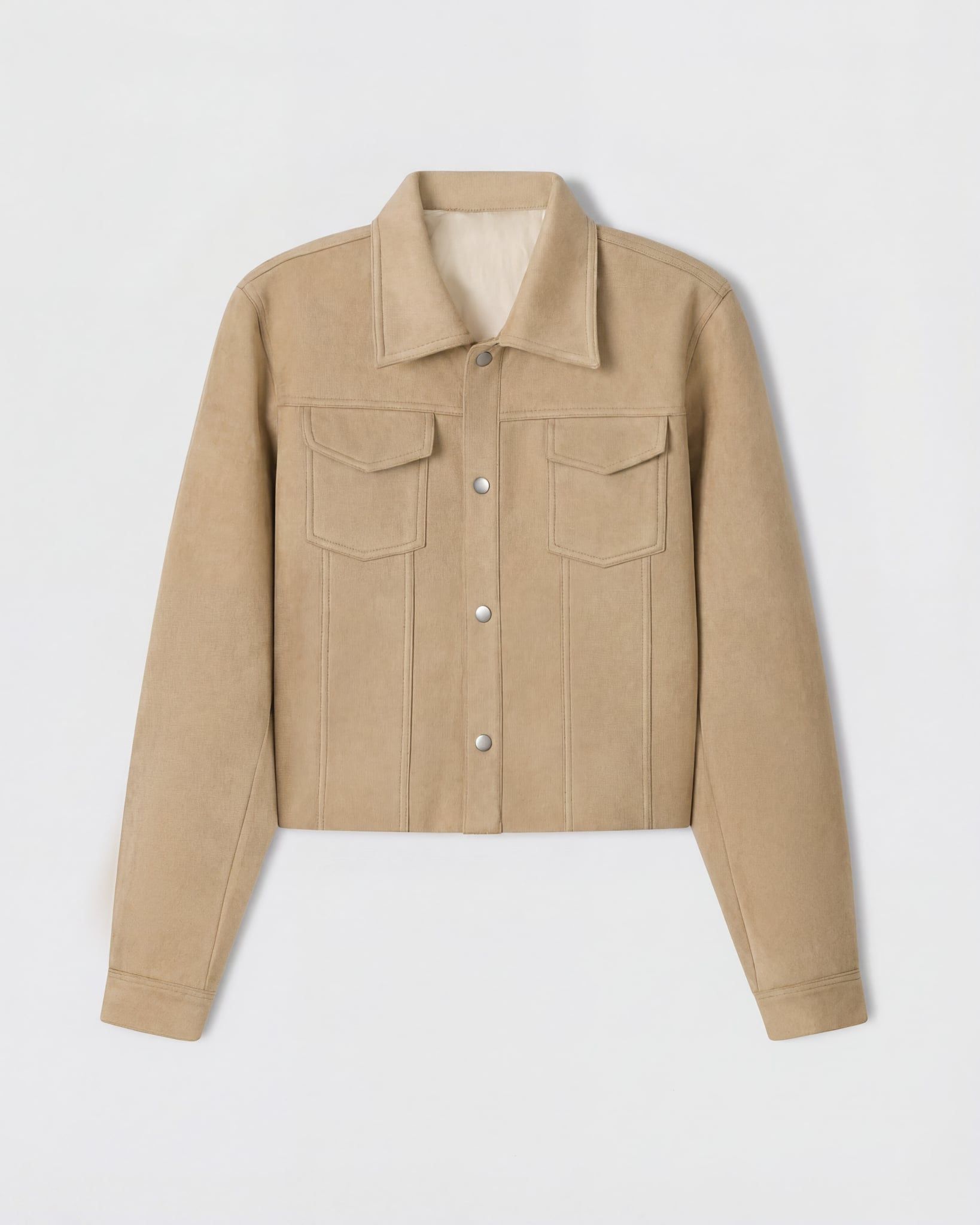  CREAM SUEDE CROPPED JACKET 