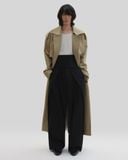  STRIPED DRAPED WIDE LEG TROUSERS 