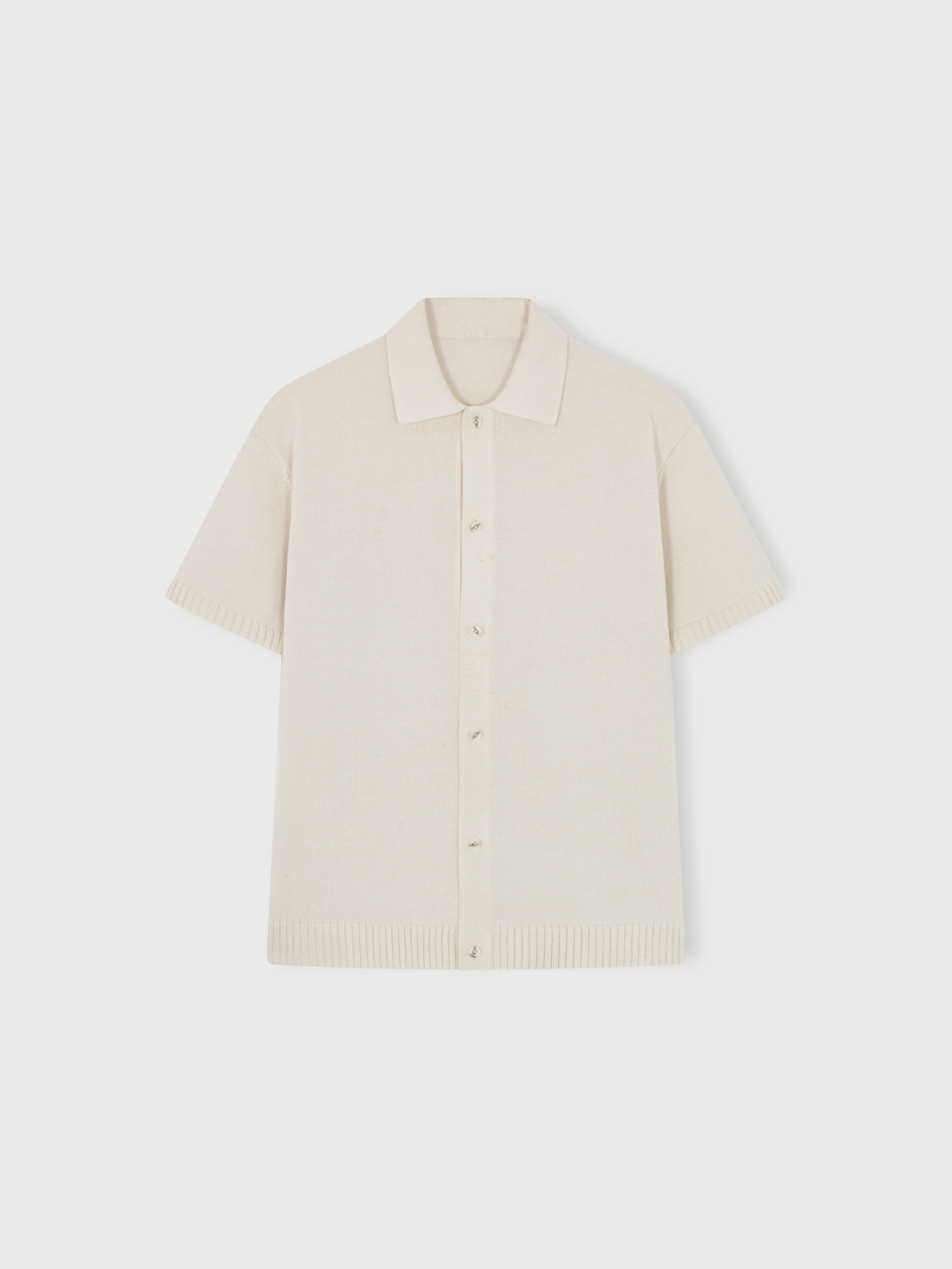  CREAM REFINED KNIT SHIRT 