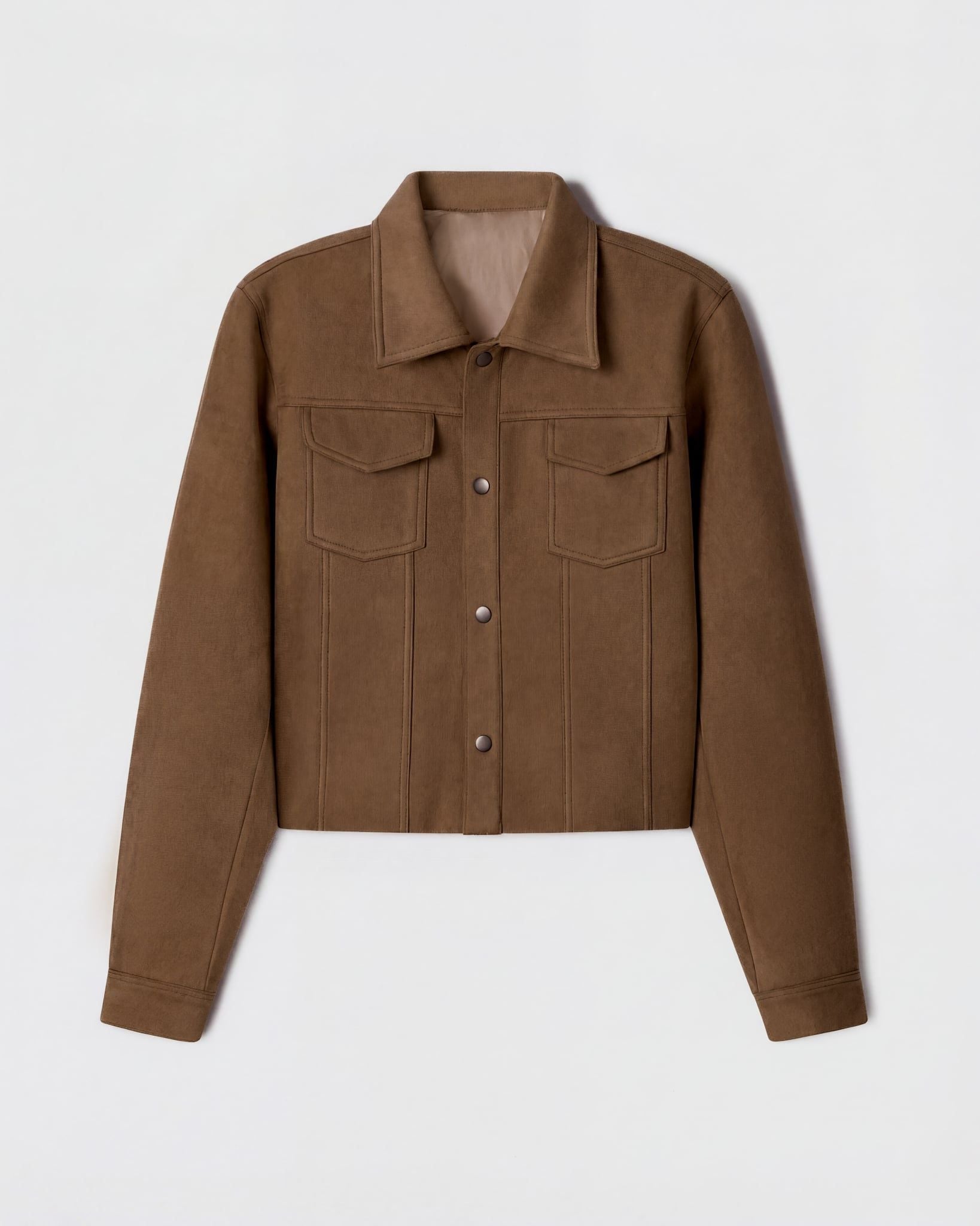  BROWN SUEDE CROPPED JACKET 