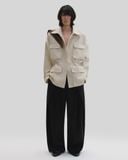  CREAM CINCHED WAIST JACKET 