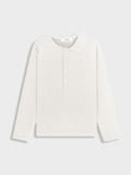  WHITE SLIM LONGSLEEVE HALF COLLAR SHIRT 