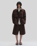 BROWN CINCHED WAIST JACKET 