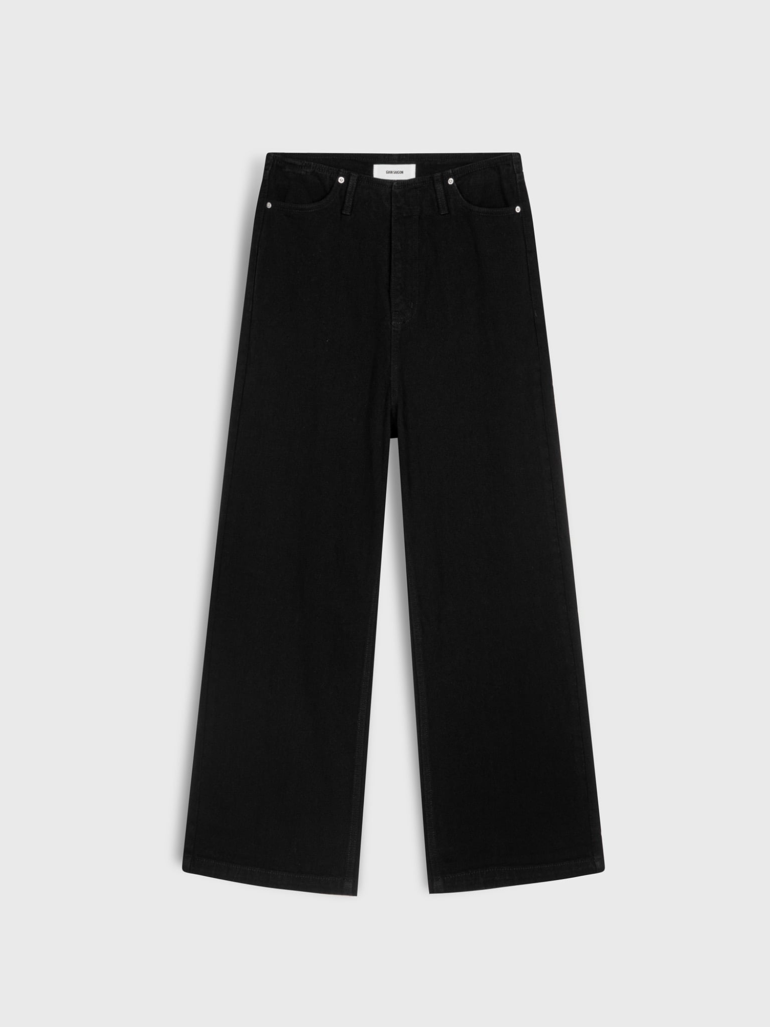  BLACK CLEAN WAIST STRAIGHT FIT JEANS 