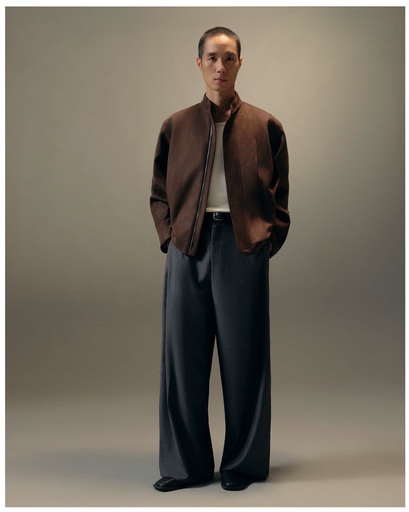  CHOCOLATE FAUX SUEDE JACKET 