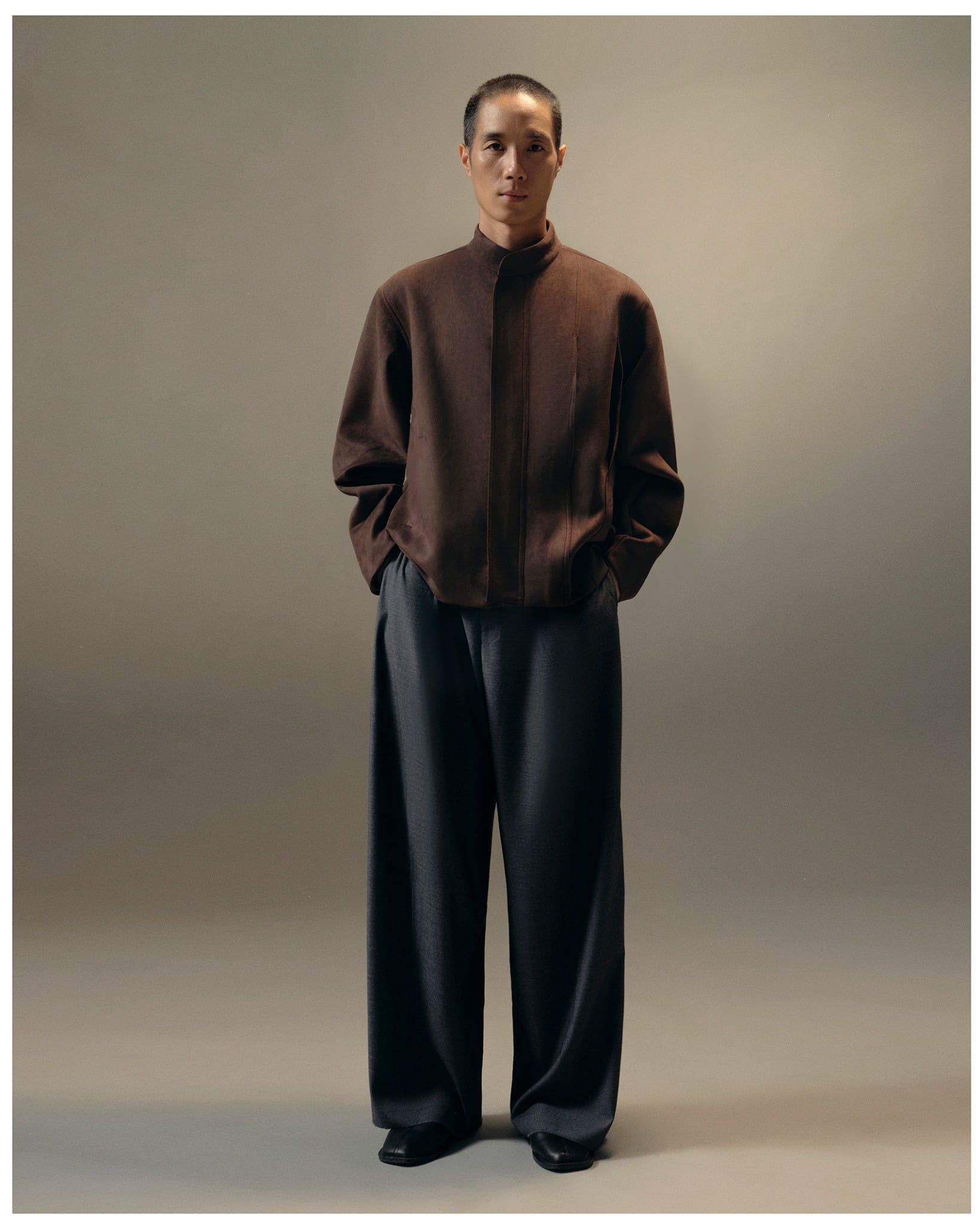  CHOCOLATE FAUX SUEDE JACKET 