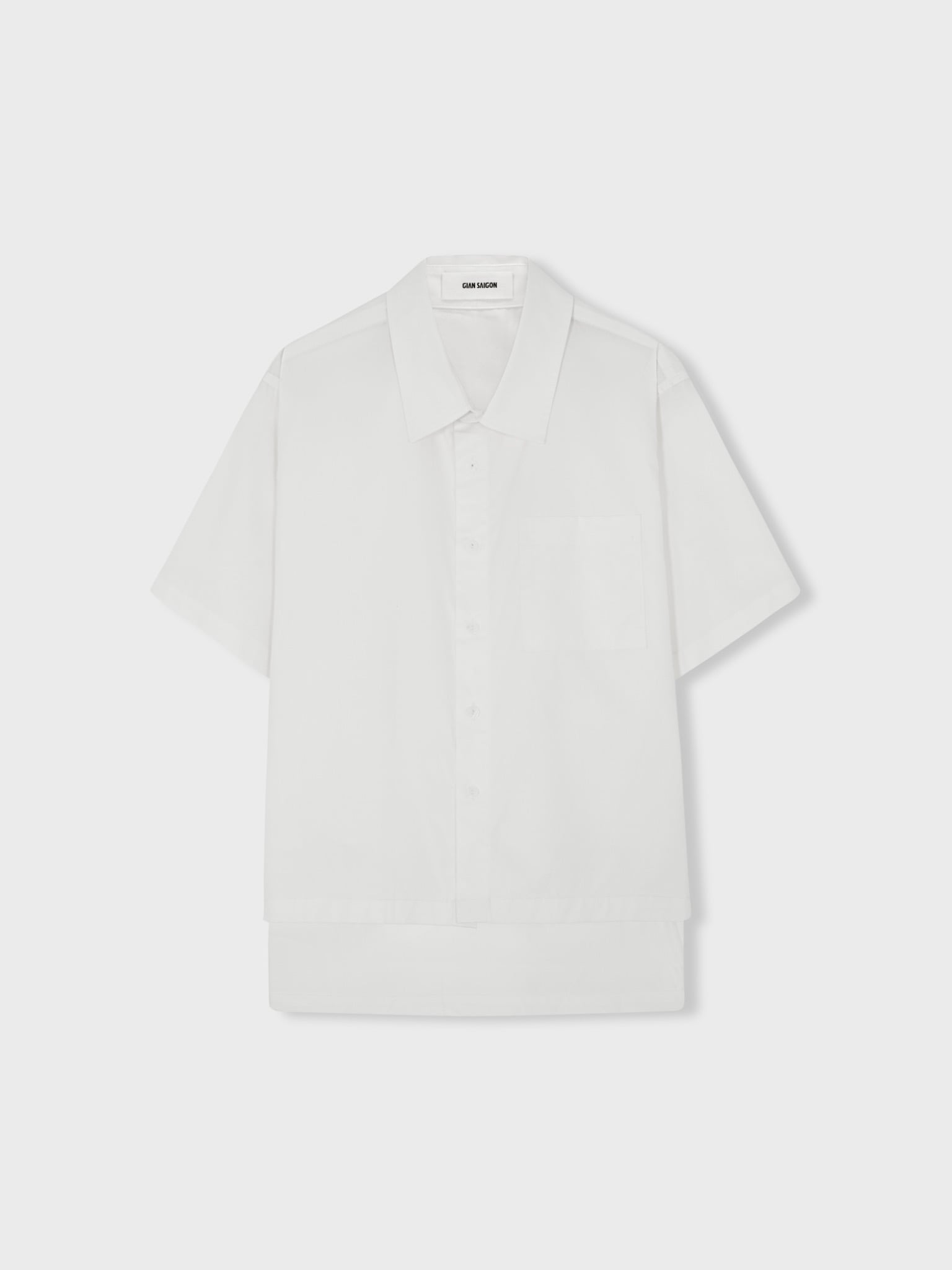  WHITE SHORT-SLEEVE POPLIN SHIRT 
