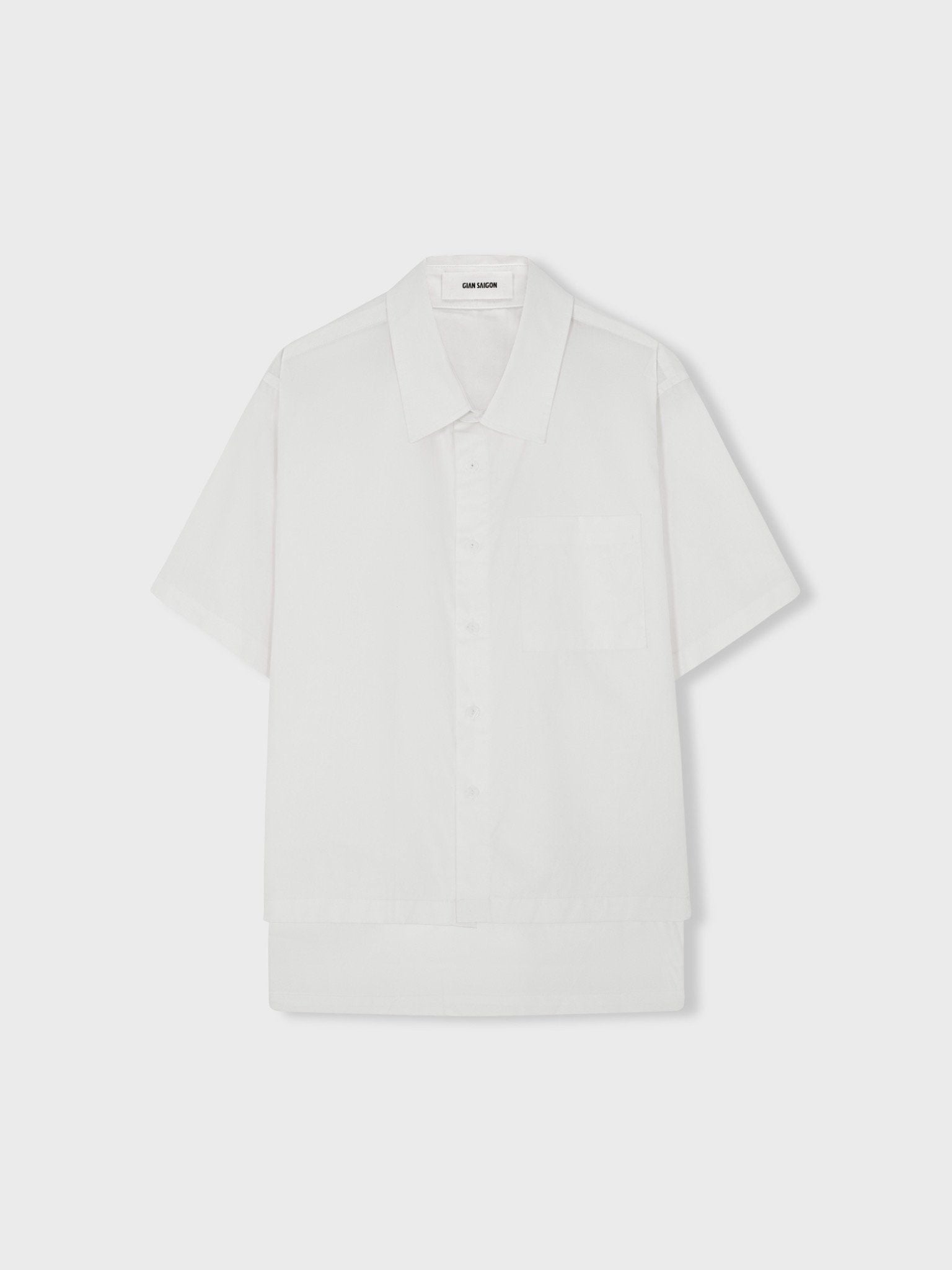  WHITE SHORT-SLEEVE POPLIN SHIRT 
