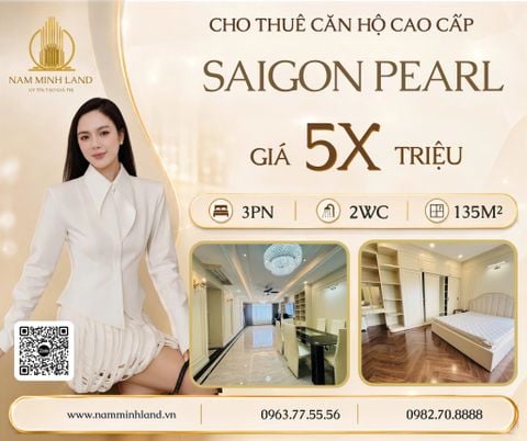  Cho thuê căn hộ Saigon Pearl 3 phòng ngủ 135m2 - Nhà đẹp, dọn vào ở ngay 