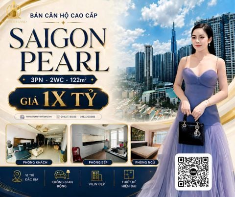  Bán căn hộ Saigon Pearl 3 phòng ngủ 122m2- Nội thất đầy đủ, view thành phố lung linh 