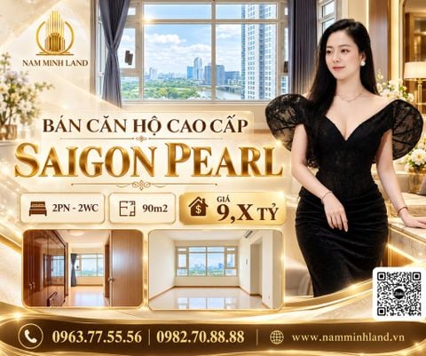 Bán căn hộ Saigon Pearl 2PN diện tích 90m2 view sông thoáng mát 
