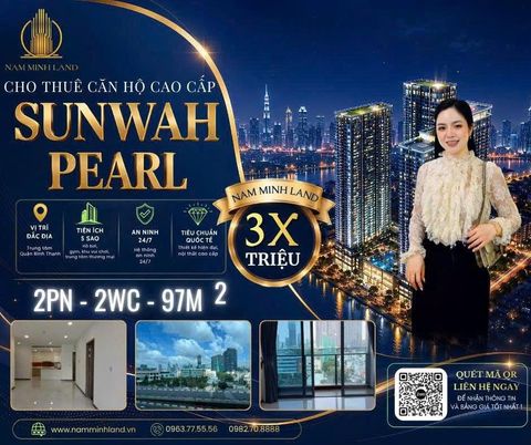 Sunwah Pearl - Cho thuê căn hộ 2 phòng ngủ - View trực diện sông Sài Gòn 