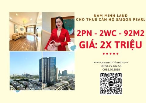  Cho thuê căn hộ Saigon Pearl 2 phòng ngủ 90m2 - Căn hộ cực đẹp, mới và sang trọng 