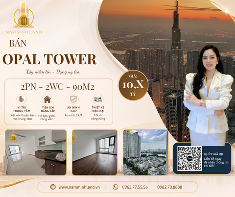  Opal Tower- Bán căn hộ 2 phòng ngủ 90m2 - View ngắm Saigon Pearl, Bitexco và sông Saigon Pearl 