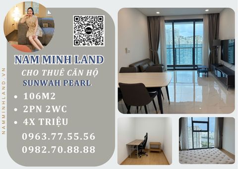  Cho thuê căn hộ Sunwah Pearl 2 phòng ngủ 106m2- View sông ngắm Landmark cực đẹp, đầy đủ nội thất 