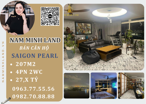 Bán căn hộ Saigon Pearl 4 phòng ngủ 207m2- View góc cực xịn 