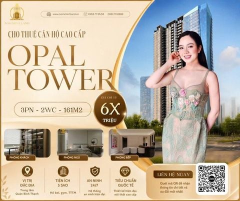  Opal Tower- Cho thuê căn hộ 3 phòng ngủ 161m2 - View sông, thoáng rộng rãi, view ngắm được pháo hoa. 
