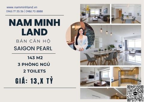  Bán căn hộ Saigon Pearl 3 Phòng ngủ 142m2 - Layout đẹp, giá tốt 
