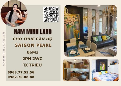  Cho thuê căn hộ Saigon Pearl 2 phòng ngủ 86m2- Nội thất đầy đủ, view thành phố đẹp lung linh 