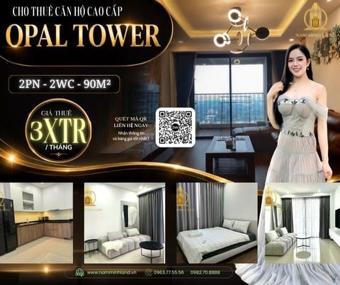  Cho thuê căn hộ Opal Tower căn hộ 2 phòng ngủ 90m2, view thành phố đẹp, nội thất mới toanh đầy đủ tiện nghi, siêu thoáng rộng đẹp. 