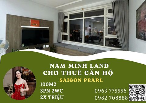  Cho thuê căn hộ Saigon Pearl 3 phòng ngủ 100m2- View quận 1 siêu đẹp 