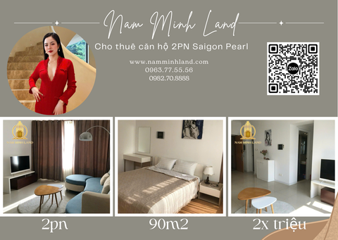  Cho thuê căn hộ Saigon Pearl 2 phòng ngủ 90m2- Nhà đẹp, dọn vào ở ngay 