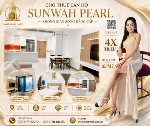  Sunwah Pearl - Cho thuê căn hộ 2 phòng ngủ - View sông Sài Gòn, cầu Ba Son, Quận 1 