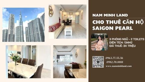  Cho thuê căn hộ Saigon Pearl 3 phòng ngủ 134m2 - Tận hưởng trọn vẻ đẹp sông 