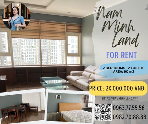  Cho thuê căn hộ Saigon Pearl 2 phòng ngủ 90m2 - View Landmark 81 siêu đẹp 